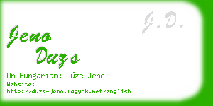 jeno duzs business card